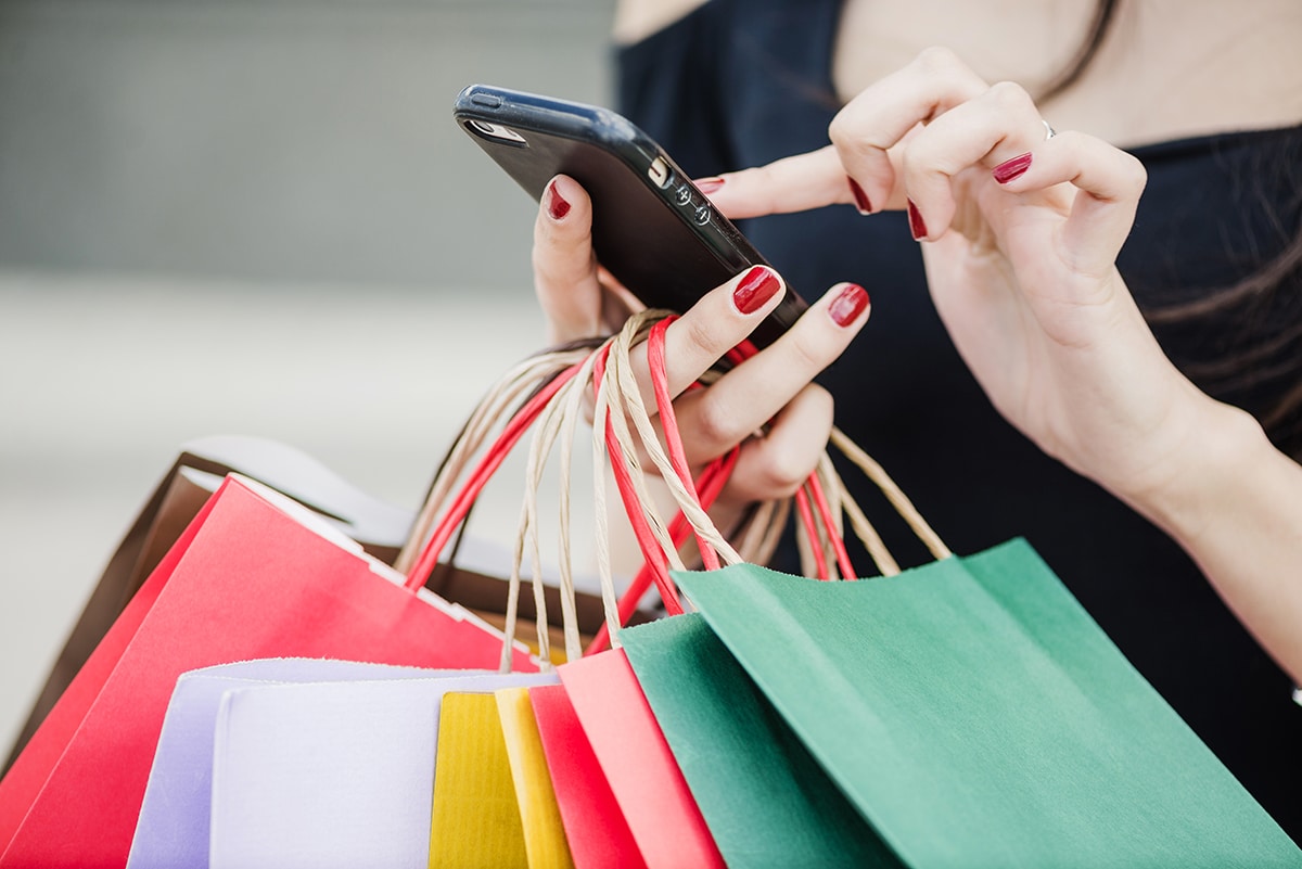 Image showing a girl with shopping bags