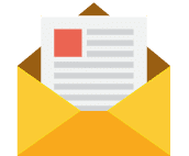 Small email and envelope icon in yellow