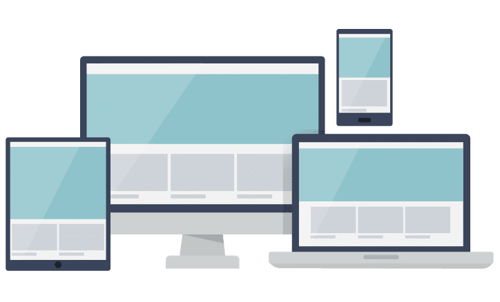 Various screen sizes with computer, laptop, tablet and mobile