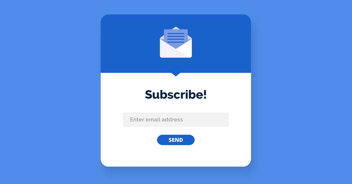 Illustrated subscribe email popup