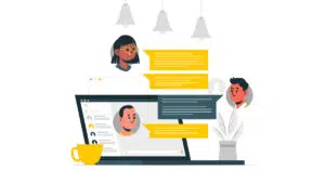 Illustration of live chat on a website