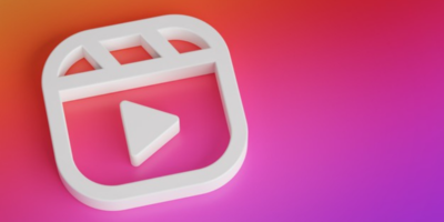 Logo of Instagram Reels and Stories on a pink background