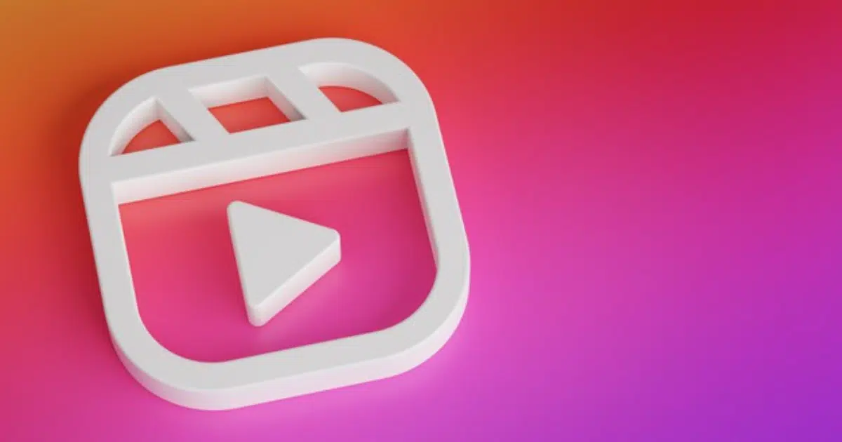 Logo of Instagram Reels and Stories on a pink background