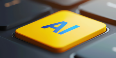 PPC strategy AI integration. Yellow button with AI text