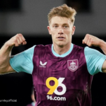 Burnley FC player celebrates goal