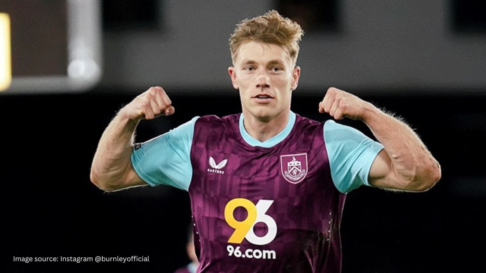 Burnley FC player celebrates goal